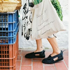 Anthropologie Black Espadrille Cutout Flats